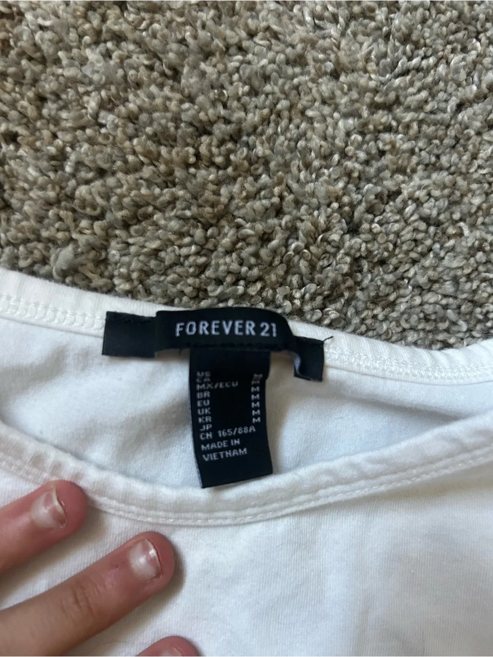 Forever 21 White Cropped Tee - Short Sleeve